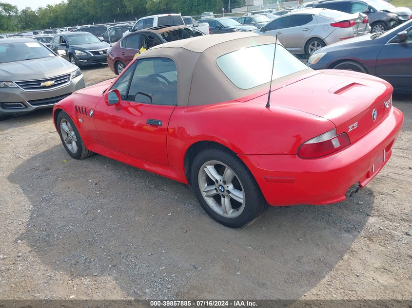 2001 BMW Z3 2.5I VIN: WBACN33441LM02180 Lot: 39857885
