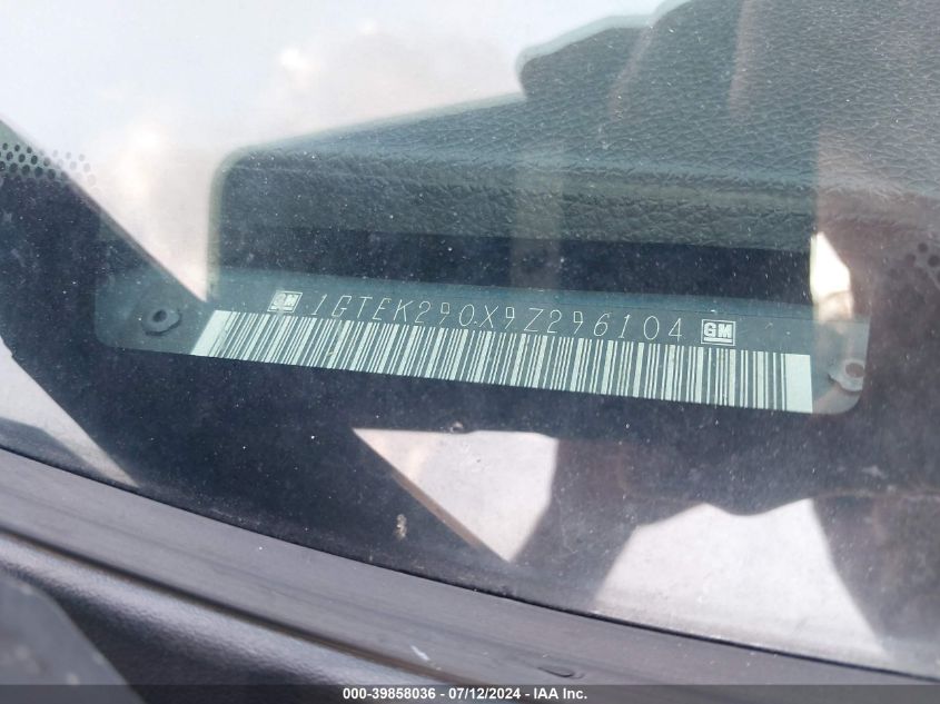 2009 GMC Sierra 1500 Sle VIN: 1GTEK290X9Z296104 Lot: 39858036