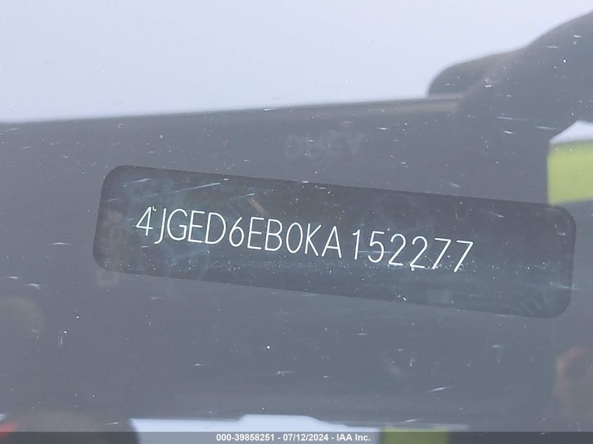 2019 Mercedes-Benz Gle Coupe 43 Amg VIN: 4JGED6EB0KA152277 Lot: 39858251