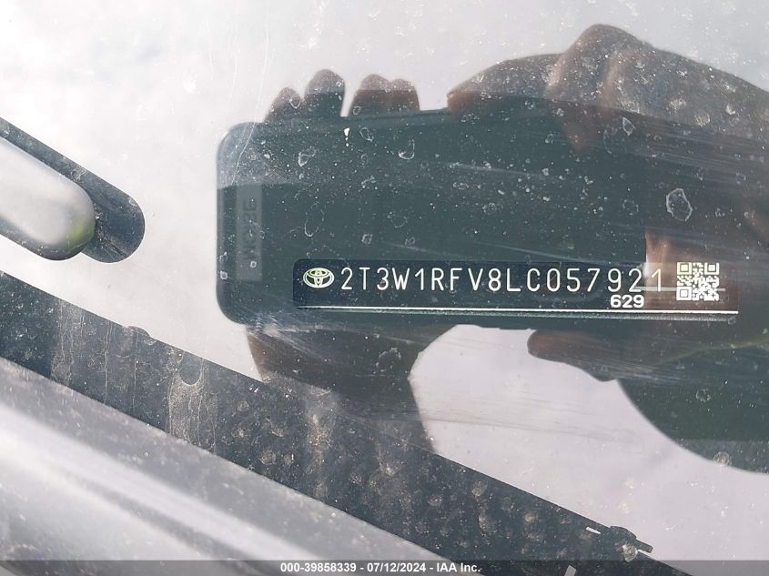 2020 Toyota Rav4 Xle VIN: 2T3W1RFV8LC057921 Lot: 39858339