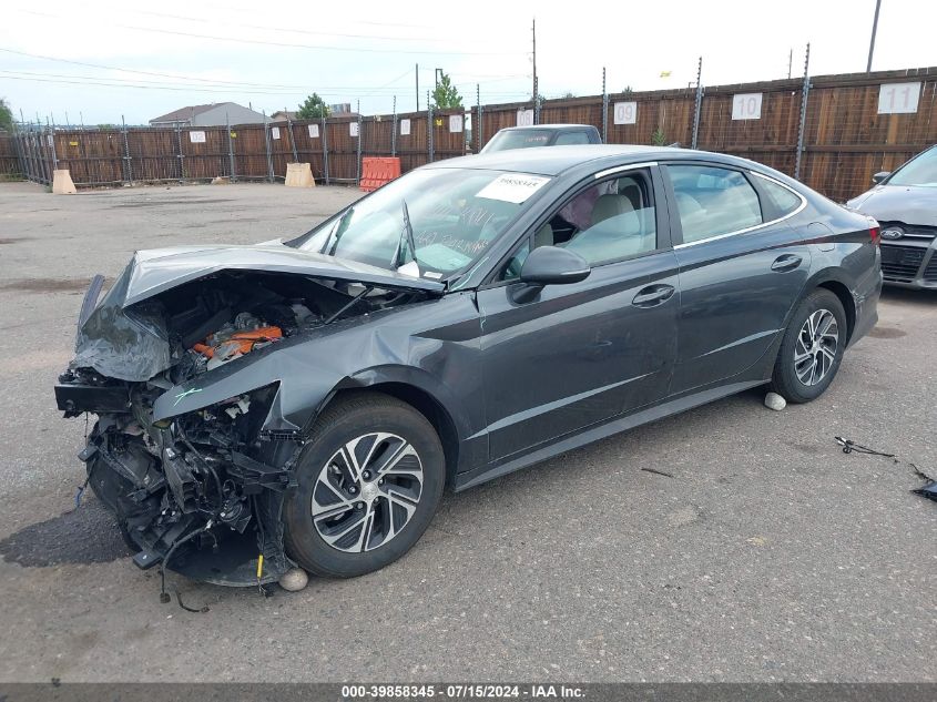 2023 Hyundai Sonata Hybrid Blue VIN: KMHL24JJXPA077965 Lot: 39858345