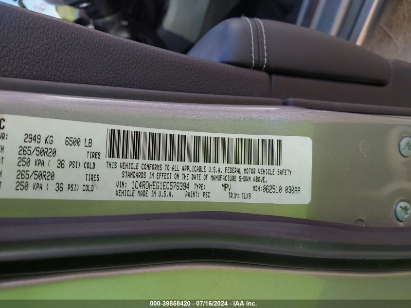 2014 DODGE DURANGO CITADEL - 1C4RDHEG1EC576394