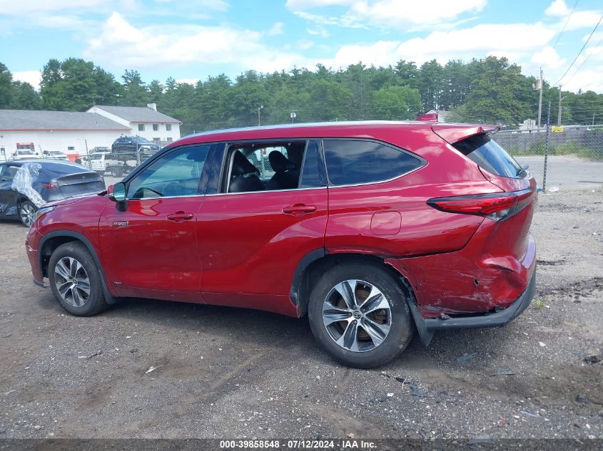 2021 Toyota Highlander Hybrid Xle VIN: 5TDGBRCH9MS515130 Lot: 39858548