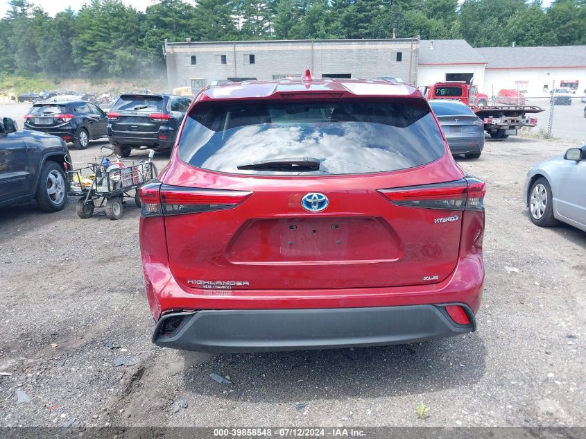 2021 Toyota Highlander Hybrid Xle VIN: 5TDGBRCH9MS515130 Lot: 39858548