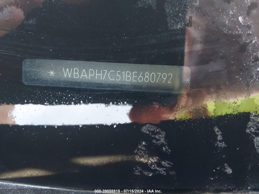 2011 BMW 328I VIN: WBAPH7C51BE680792 Lot: 39858815