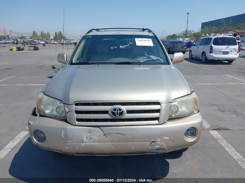 2005 Toyota Highlander V6 VIN: JTEDP21A850087262 Lot: 39858840