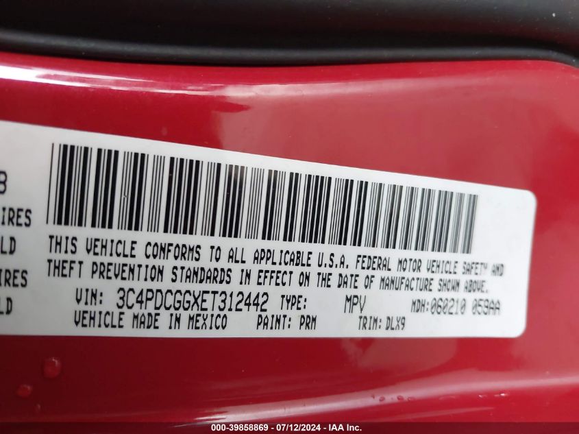 2017 Dodge Journey Se VIN: 3C4PDCABXHT559204 Lot: 39858869