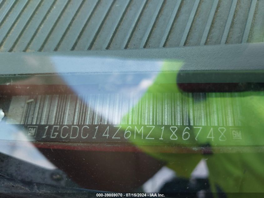 1991 Chevrolet Gmt-400 C1500 VIN: 1GCDC14Z6MZ186748 Lot: 39859070