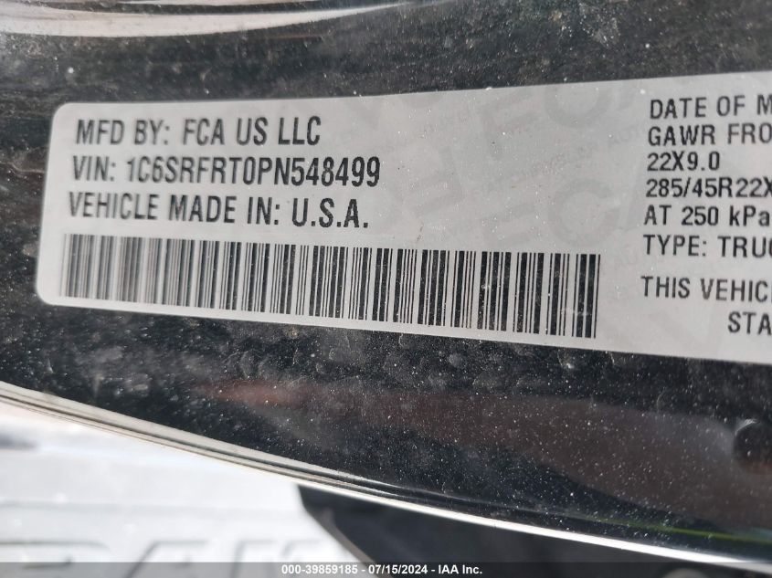 2023 RAM 1500 LARAMIE  4X4 6'4 BOX - 1C6SRFRT0PN548499