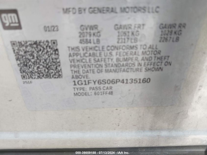 1G1FY6S06P4135160 2023 Chevrolet Bolt Euv Fwd Lt