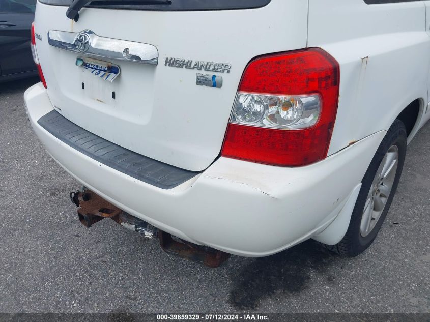 2007 Toyota Highlander Hybrid V6 VIN: JTEGW21A870021913 Lot: 39859329
