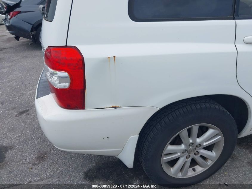 2007 Toyota Highlander Hybrid V6 VIN: JTEGW21A870021913 Lot: 39859329