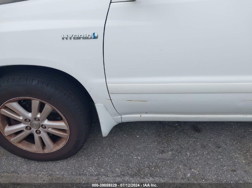 2007 Toyota Highlander Hybrid V6 VIN: JTEGW21A870021913 Lot: 39859329