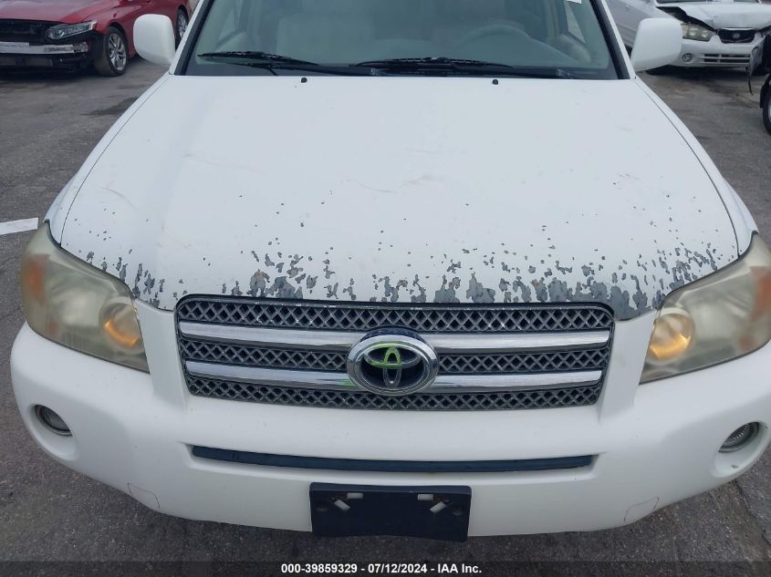 2007 Toyota Highlander Hybrid V6 VIN: JTEGW21A870021913 Lot: 39859329