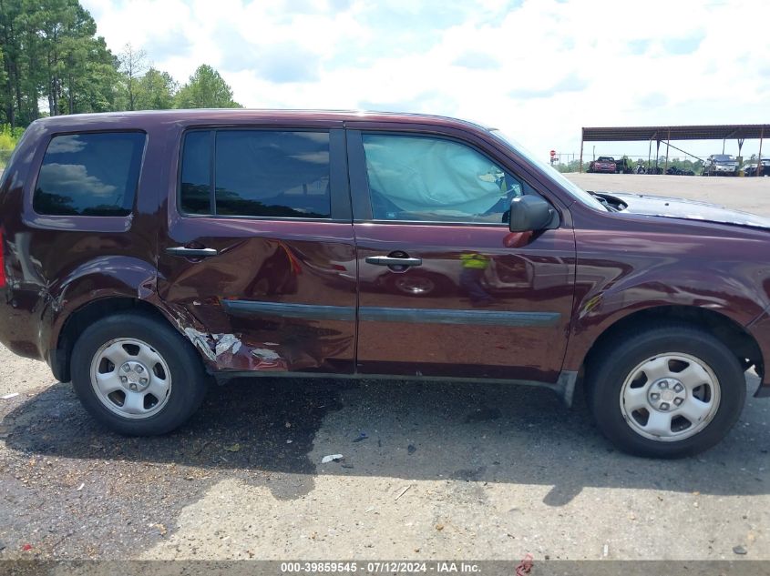 2011 Honda Pilot Lx VIN: 5FNYF3H23BB042059 Lot: 39859545