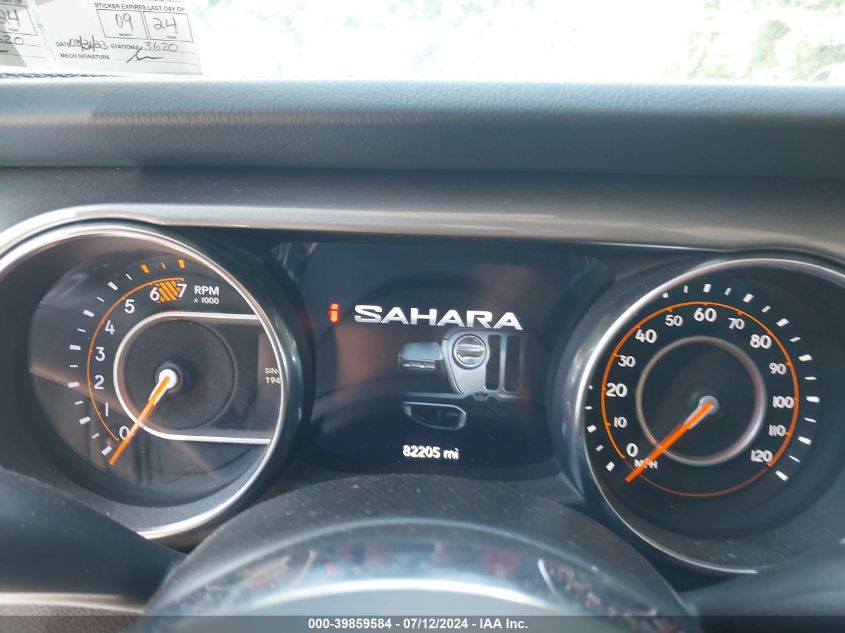 2019 Jeep Wrangler Unlimited Sahara 4X4 VIN: 1C4HJXEN1KW679726 Lot: 39859584