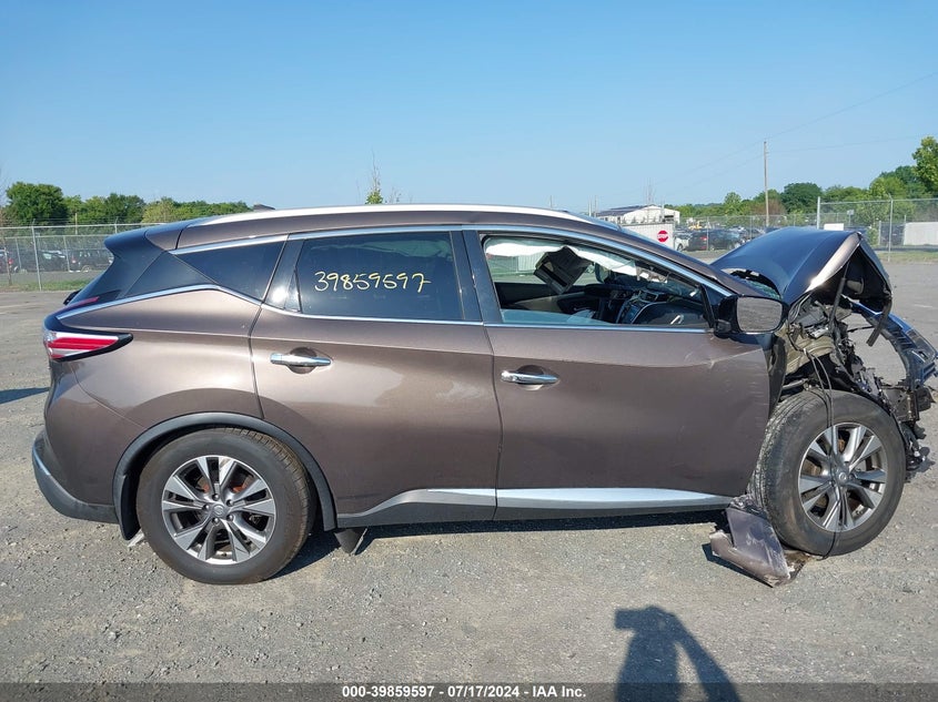 2015 Nissan Murano Sl VIN: 5N1AZ2MH9FN235929 Lot: 39859597