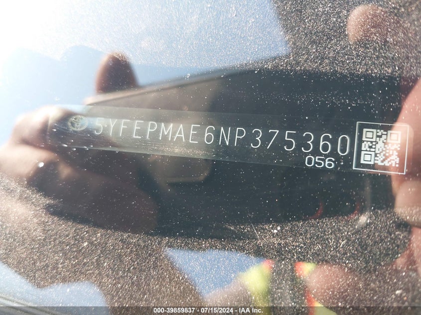 2022 TOYOTA COROLLA LE - 5YFEPMAE6NP375360