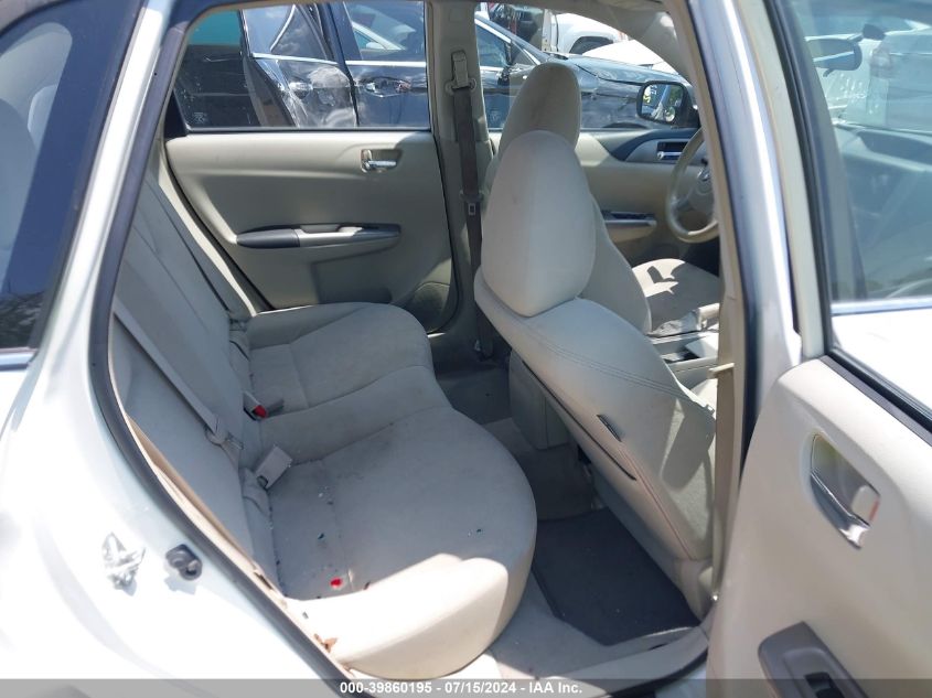 2008 Subaru Impreza 2.5I VIN: JF1GE61638H525921 Lot: 39860195