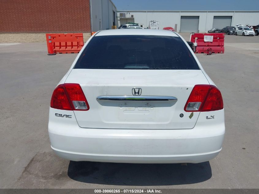 2003 Honda Civic Lx VIN: 2HGES16583H530341 Lot: 39860265