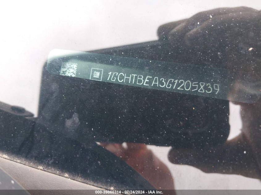 2016 Chevrolet Colorado Wt VIN: 1GCHTBEA3G1205839 Lot: 39860314