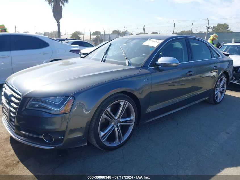 2013 Audi S8 4.0T VIN: WAUD2AFD5DN019094 Lot: 39860348