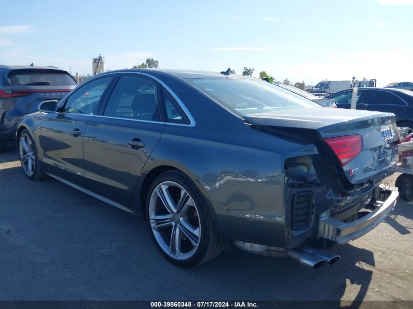 2013 Audi S8 4.0T VIN: WAUD2AFD5DN019094 Lot: 39860348