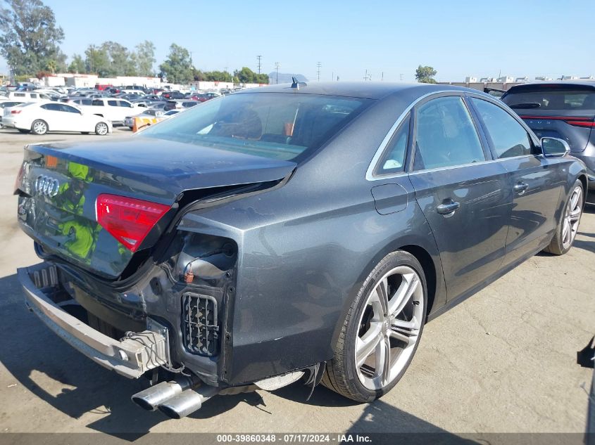 2013 Audi S8 4.0T VIN: WAUD2AFD5DN019094 Lot: 39860348