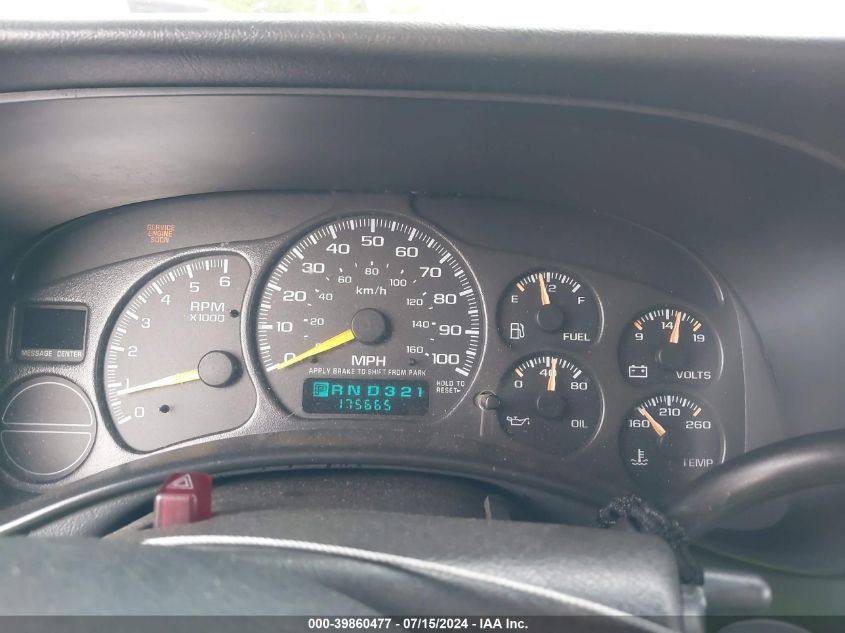 2000 Chevrolet Tahoe K1500 VIN: 1GNEK13T1YJ187838 Lot: 39860477