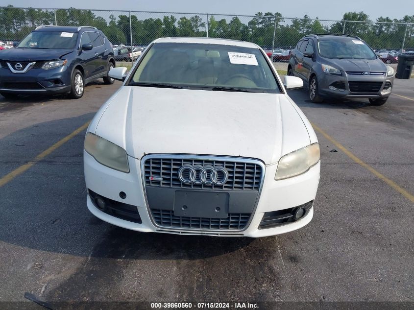 2008 Audi A4 2.0T Quattro VIN: WAUDF78EX8A168854 Lot: 39860560