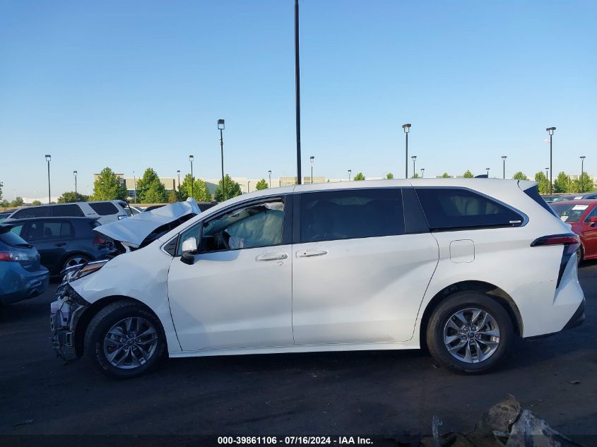 2022 Toyota Sienna Le VIN: 5TDKRKEC2NS108704 Lot: 39861106