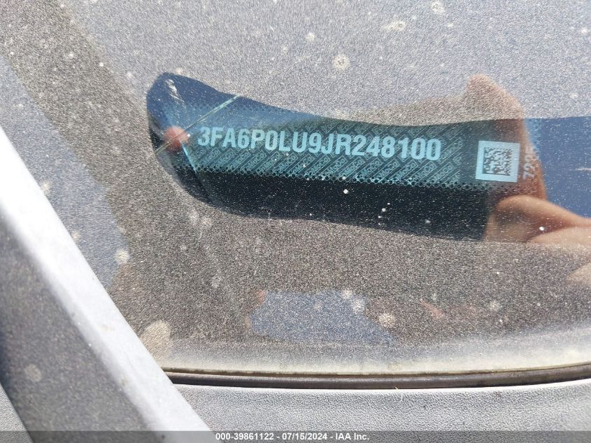 2018 Ford Fusion Hybrid Se VIN: 3FA6P0LU9JR248100 Lot: 39861122