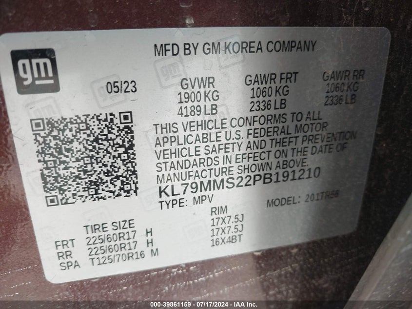 2023 CHEVROLET TRAILBLAZER FWD LS - KL79MMS22PB191210