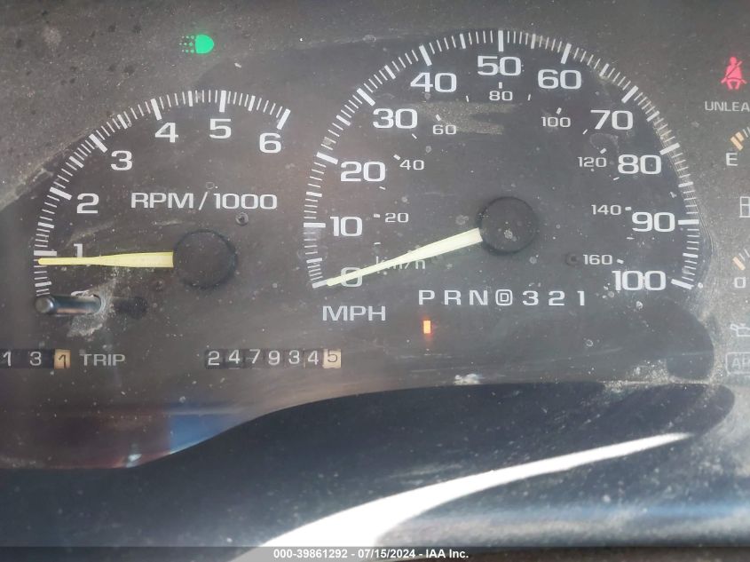 1997 Chevrolet C1500 Fleetside VIN: 2GCEC19R6V1292642 Lot: 39861292