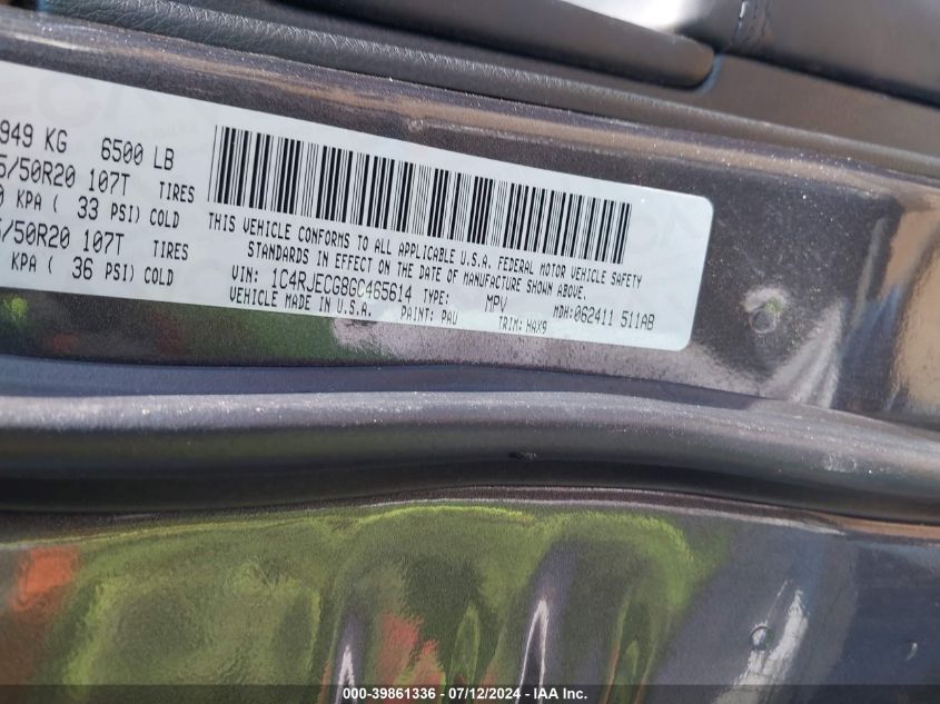 2016 Jeep Grand Cherokee High Altitude VIN: 1C4RJECG8GC465614 Lot: 39861336