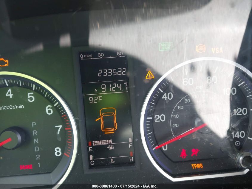 2009 Honda Cr-V Ex VIN: 5J6RE38539L010599 Lot: 39861400