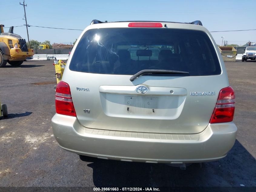 2003 Toyota Highlander V6 VIN: JTEGF21A530111353 Lot: 39861663