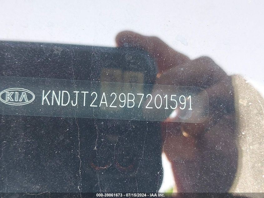 2011 Kia Soul ! VIN: KNDJT2A29B7201591 Lot: 39861673