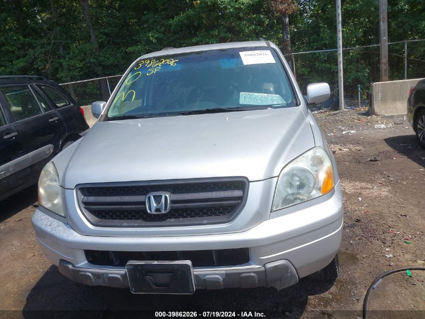 2005 Honda Pilot Ex-L VIN: 5FNYF18585B008654 Lot: 39862026