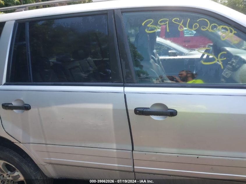 2005 Honda Pilot Ex-L VIN: 5FNYF18585B008654 Lot: 39862026