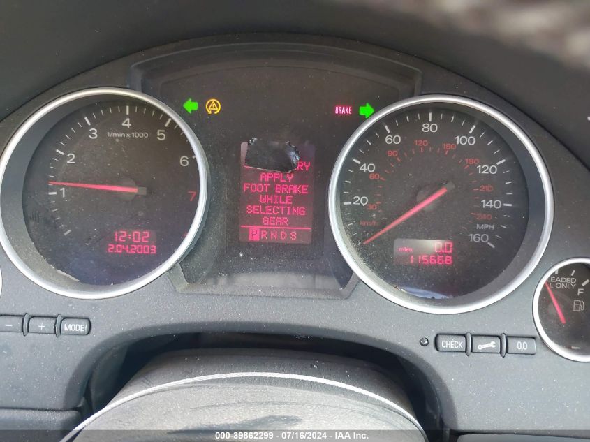 2004 Audi A4 3.0 Cabriolet VIN: WAUAT48H54K005473 Lot: 39862299