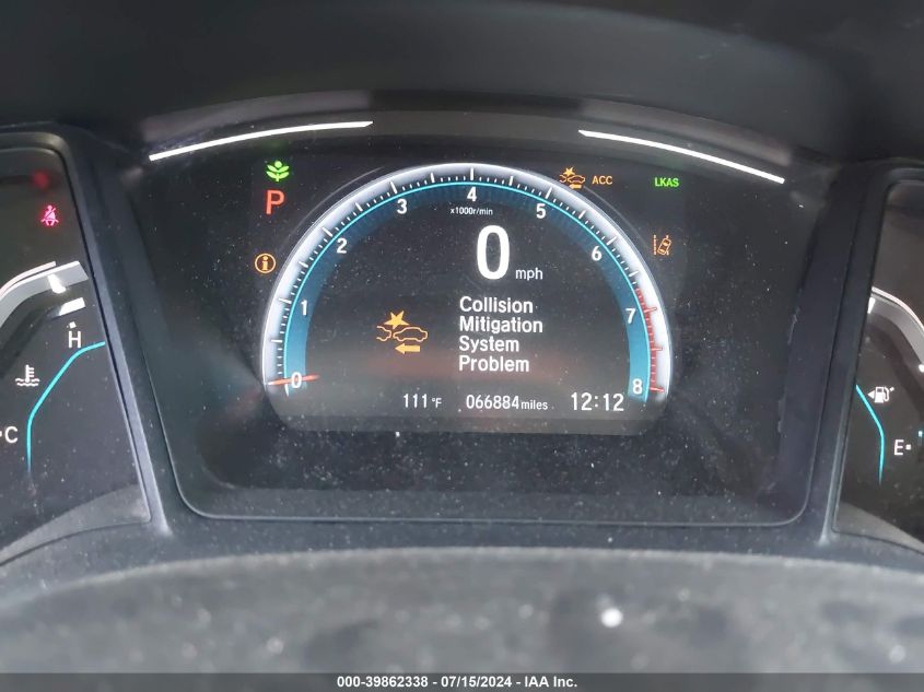 2019 Honda Civic Lx VIN: 19XFC2F66KE204711 Lot: 39862338