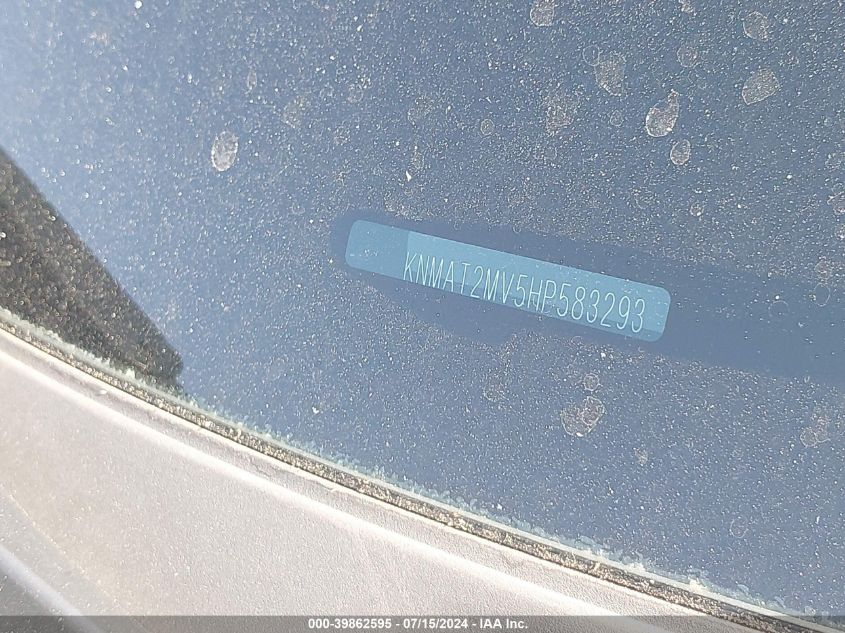 2017 Nissan Rogue Sv VIN: KNMAT2MV5HP583293 Lot: 39862595