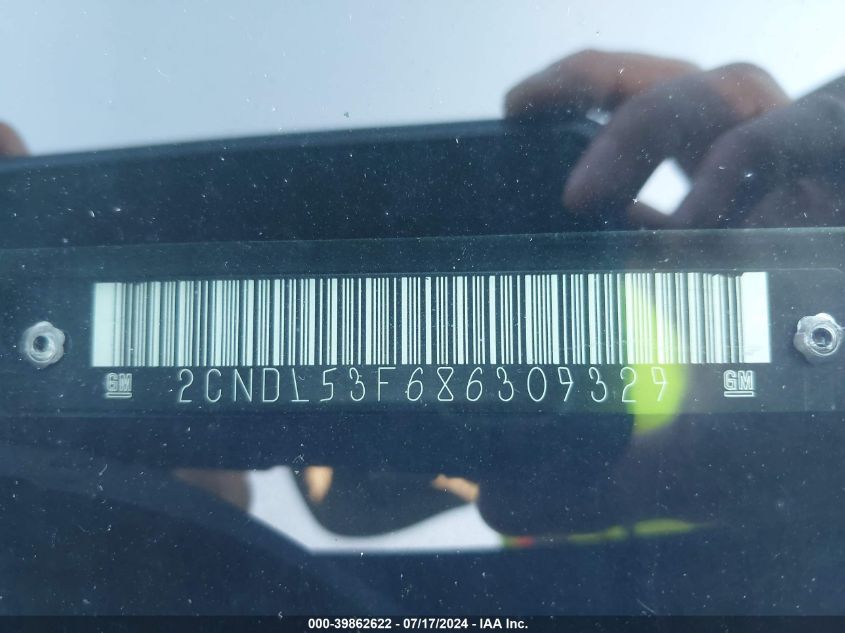 2008 Chevrolet Equinox Lt VIN: 2CNDL53F686309329 Lot: 39862622
