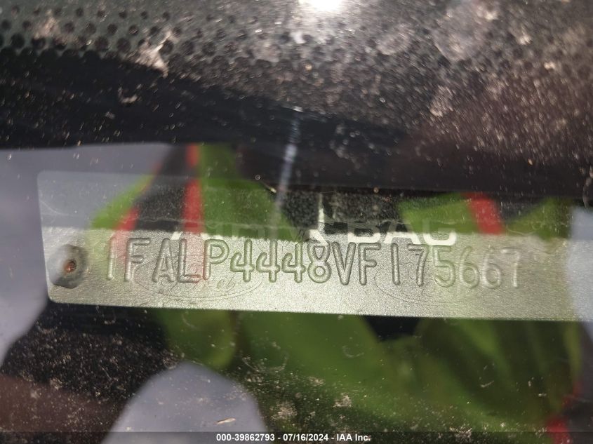 1997 Ford Mustang VIN: 1FALP4448VF175667 Lot: 39862793