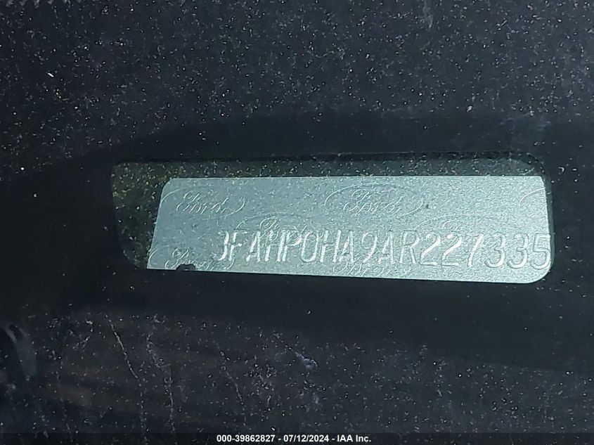 2010 Ford Fusion Se VIN: 3FAHP0HA9AR227335 Lot: 39862827