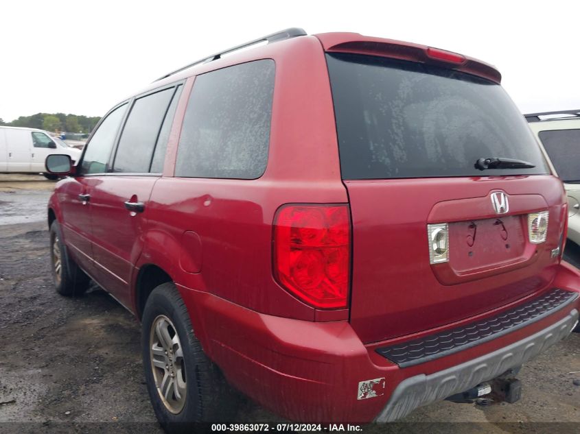 2005 Honda Pilot Ex-L VIN: 5FNYF18545B059939 Lot: 39863072