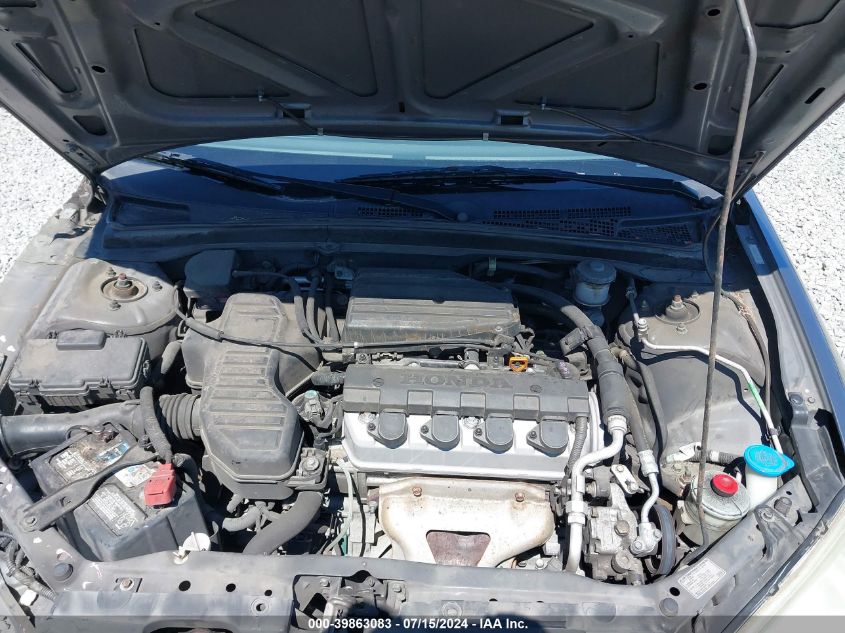 2004 Honda Civic Lx VIN: 2HGES16644H624338 Lot: 39863083