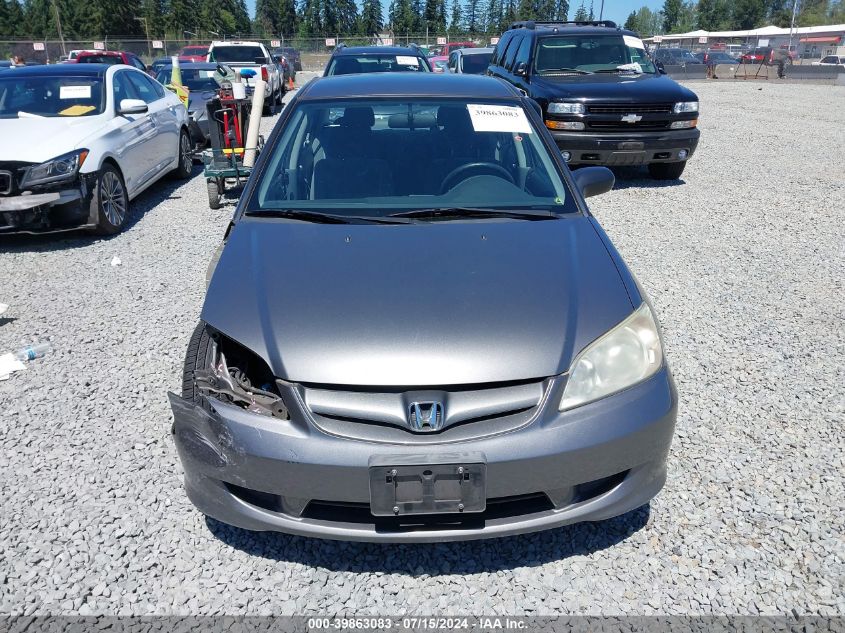 2004 Honda Civic Lx VIN: 2HGES16644H624338 Lot: 39863083