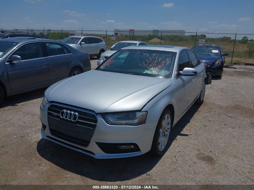 2013 Audi A4 2.0T Premium VIN: WAUFFAFL7DN046401 Lot: 39863320